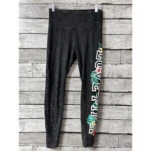 Victoria's Secret Pink Floral Tie Dye High Waist Leggings Black Tropical Medium